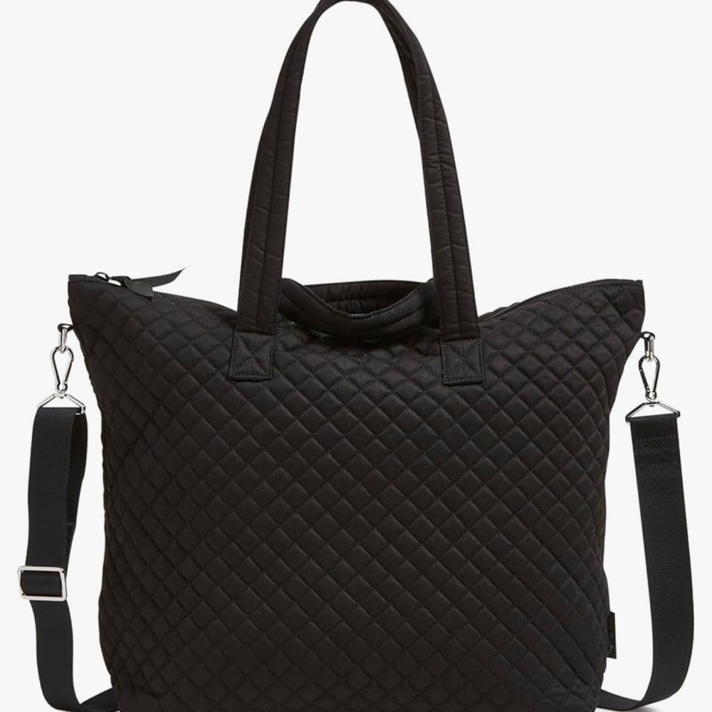 Vera Bradley Black Quilted Tote Bag with Versatile Strap